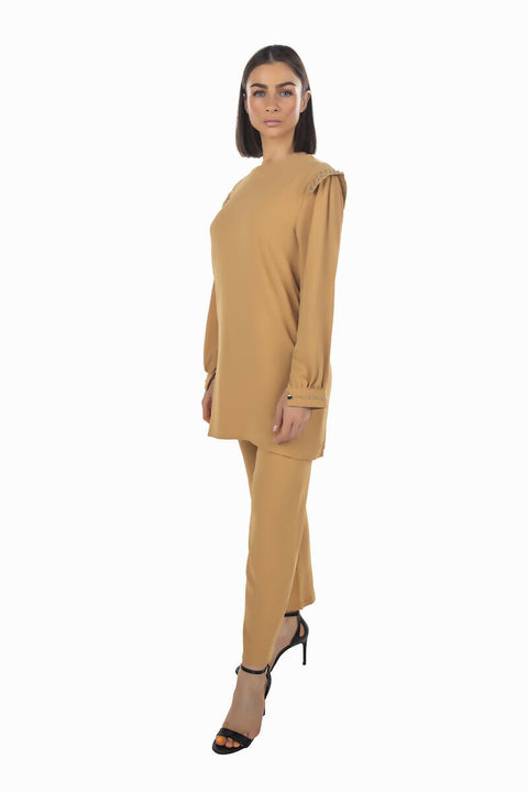 MY PEANUT Aysel Aerobin Co-ord in Camel