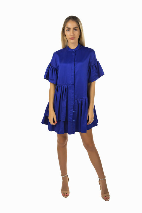 MY PEANUT Elise Babydoll Dress in Saks