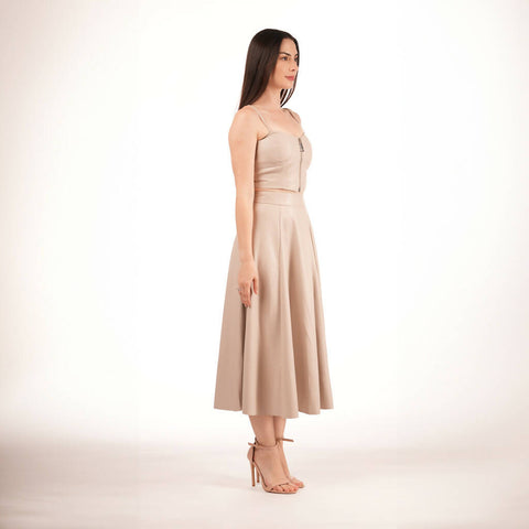 MY PEANUT Faux Leather Full Skirt